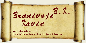 Branivoje Ković vizit kartica
